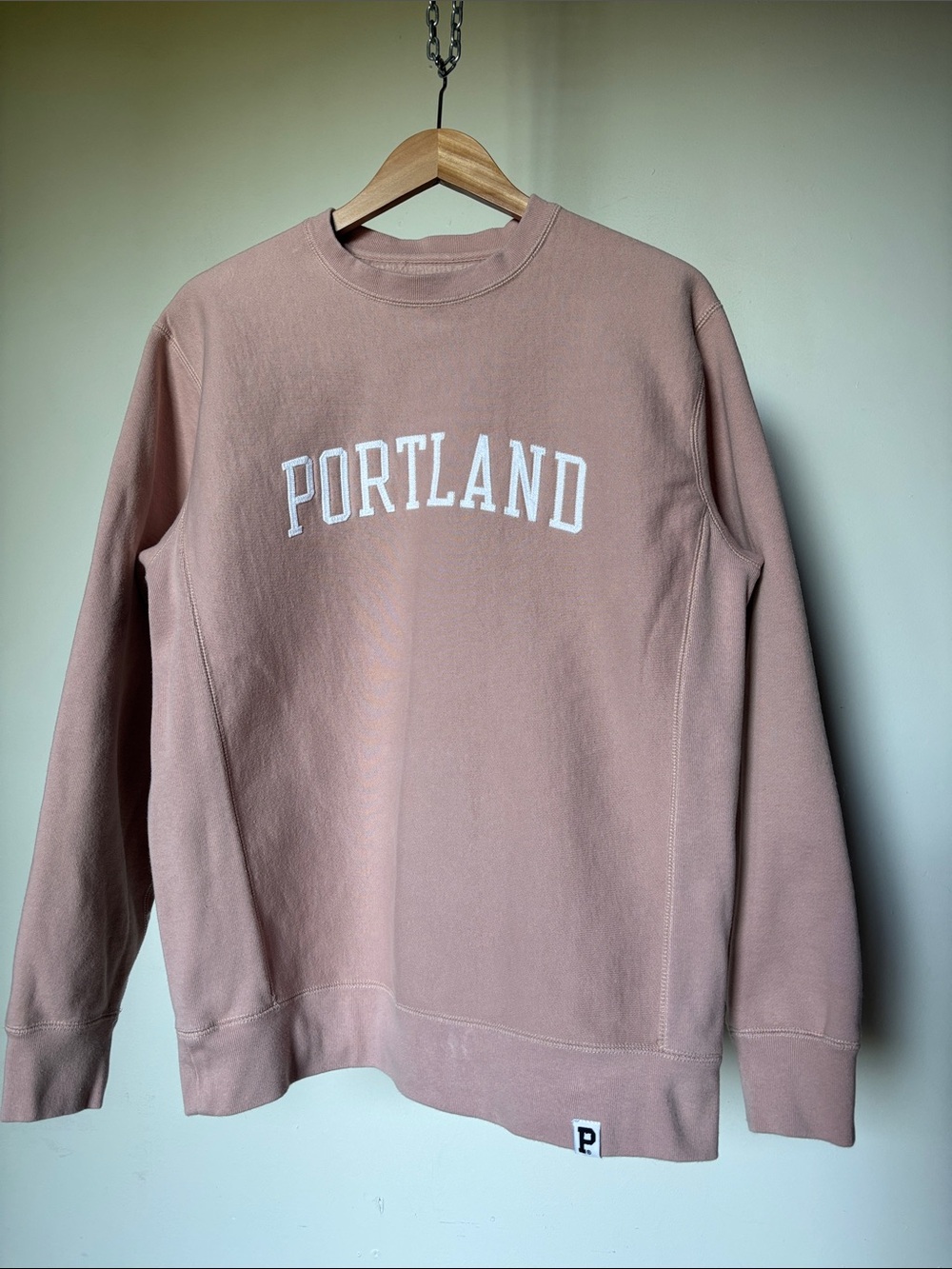 Portland Gear Prep Crewneck Sweatshirt - Dusty Rose Size Large